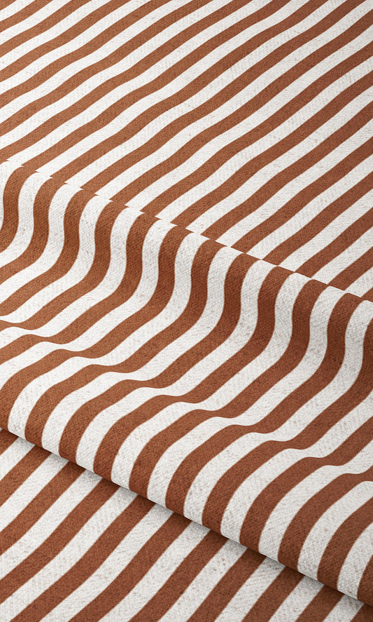 Candy Striped Roman Shades (Burnt Orange/ Terracotta Red)
