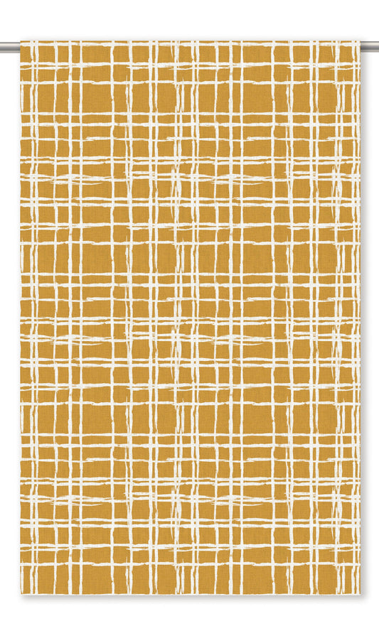 Abstract Grid/ Checkered Print Shades (Ochre Yellow/ White)