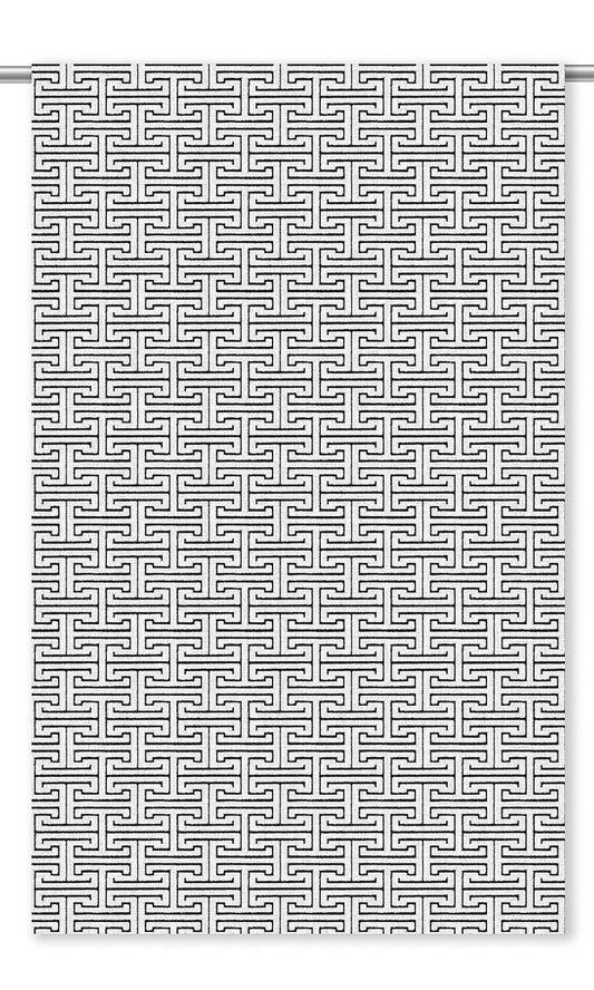 Modern Greek Key Roman Shades (Black & White)