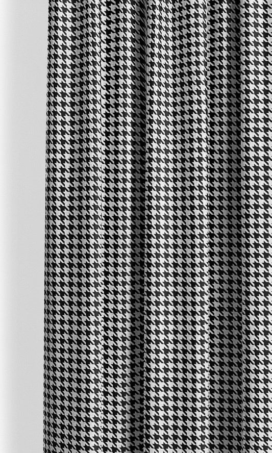 Small Houndstooth Check Roman Shades (Black & White)
