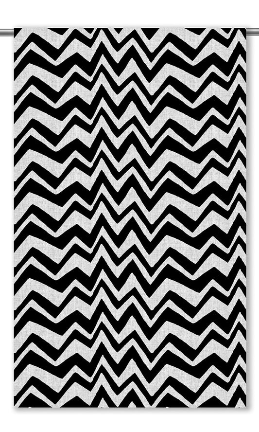 Abstract Chevron Striped Window Shades (Black & White)