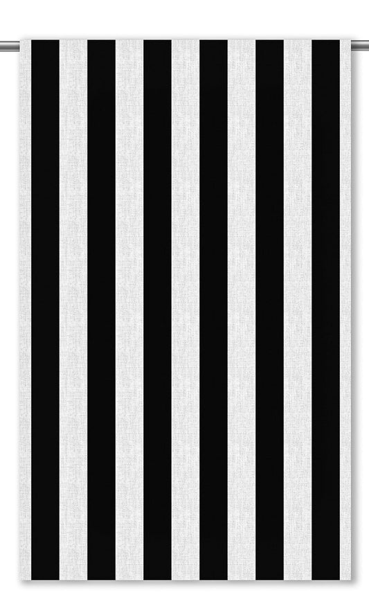 Awning Striped Roman Shades (Black/ White)