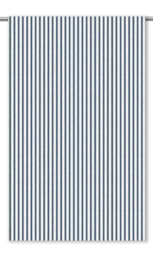 Ticking Stripe Roman Shades (Midnight Blue/ White)