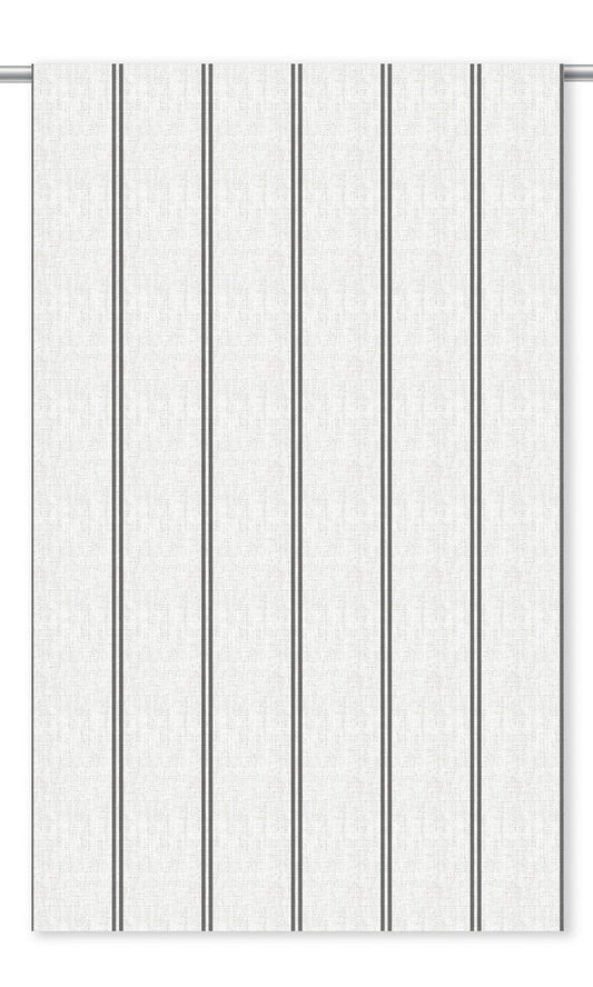 Grainsack Striped Curtain Panels (Charcoal Gray/ Milky White)