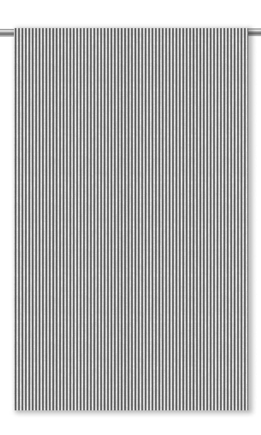 Candy Striped Home Decor Fabric By the Yard (Charcoal Gray/ White)