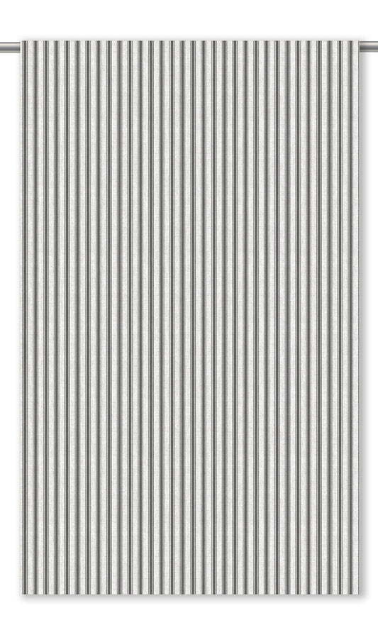 Ticking Stripe Roman Shades (Charcoal Gray/ White)