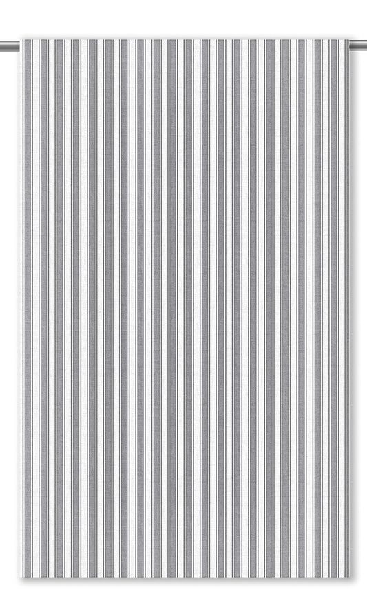Ticking Stripe Home Decor Fabric By the Yard (Gray/ White)