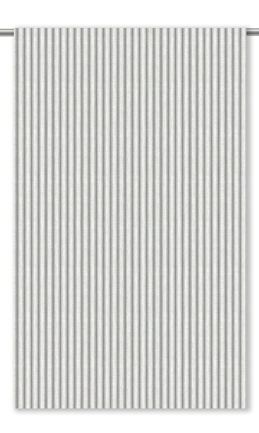 Ticking Stripe Home Decor Fabric By the Yard (Gray/ White)