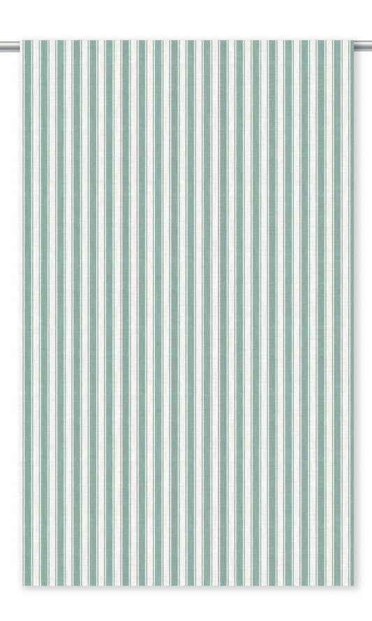 Ticking Stripe Home Decor Fabric By the Yard (Turquoise Blue/ White)