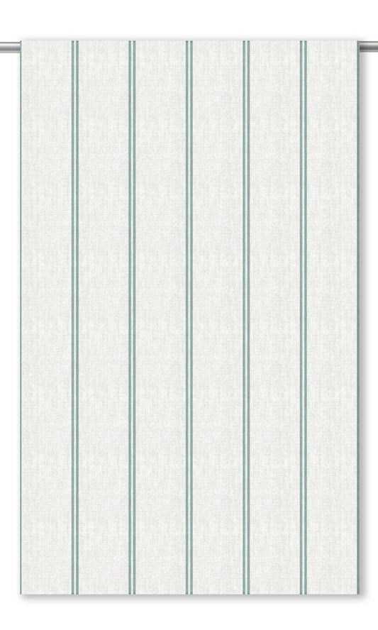 Grainsack Striped Home Decor Fabric By the Yard (Turquoise Blue/ Milky White)