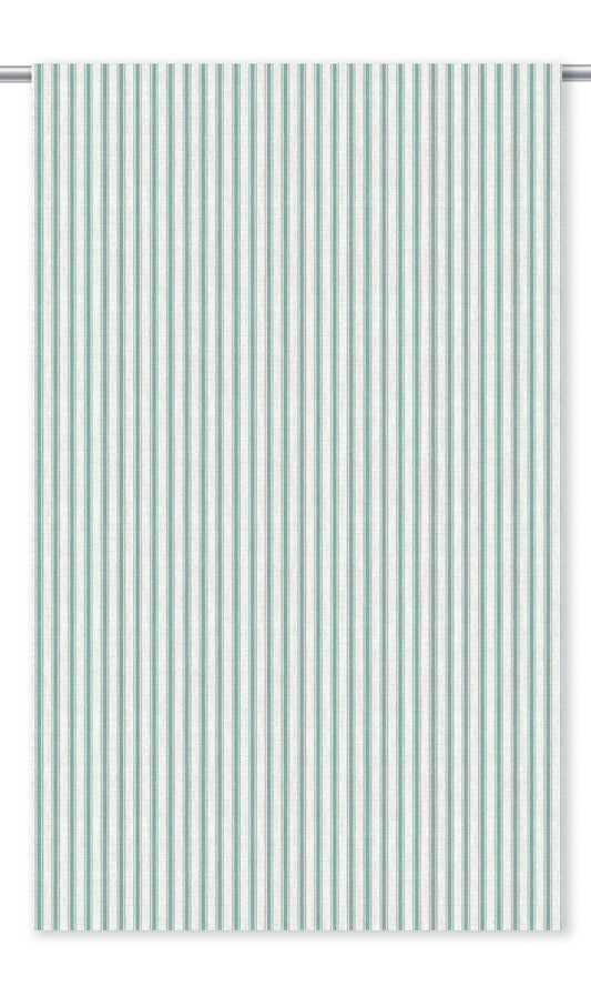 Ticking Stripe Home Decor Fabric By the Yard (Turquoise Blue/ White)