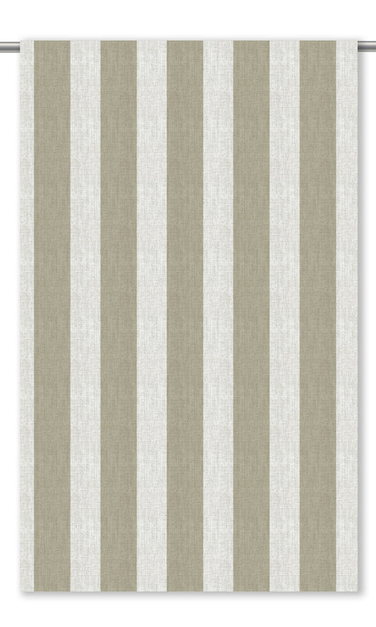 Awning Striped Home Decor Fabric By the Yard (Greige/ White)