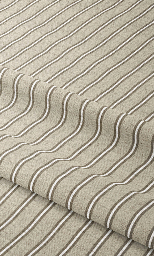 Pinstripe Home Decor Fabric By the Yard (Beige/ Coffee Brown)