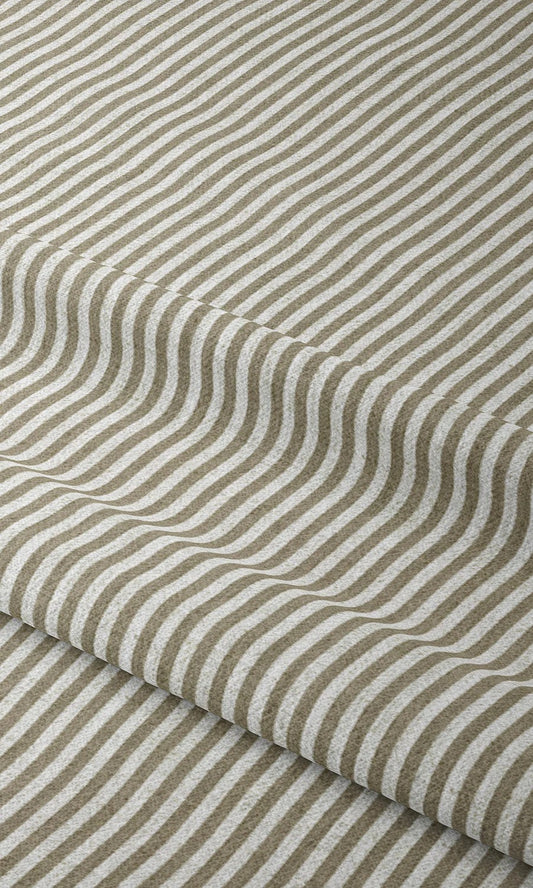 Candy Striped Home Decor Fabric By the Yard (Cedar Brown/ White)