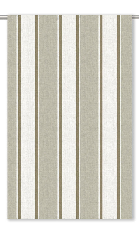 Regency Striped Curtain Panels (Beige/ Coffee Brown)