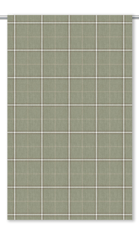 Windowpane Check Window Shades (Sage Green/ White)