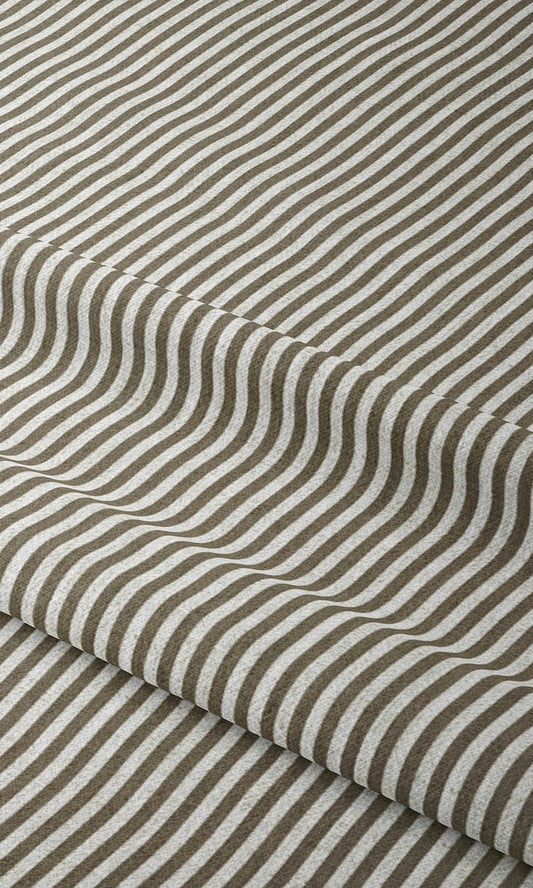 Candy Striped Roman Shades (Olive Brown/ White)