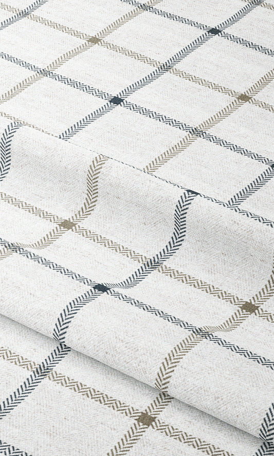 Windowpane Check Shades (Parchment White/ Navy Blue)