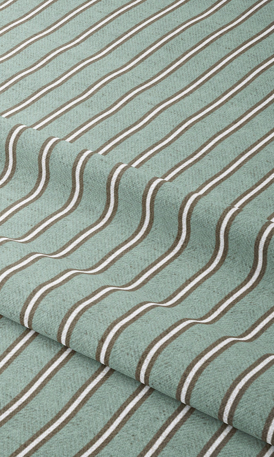 Pinstripe Roman Blinds (Duck Egg Blue/ Cedar Brown)