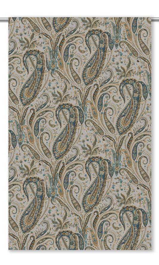 Paisley Floral Velvet Shades (Sea Blue/ Peanut Brown/ Cream)