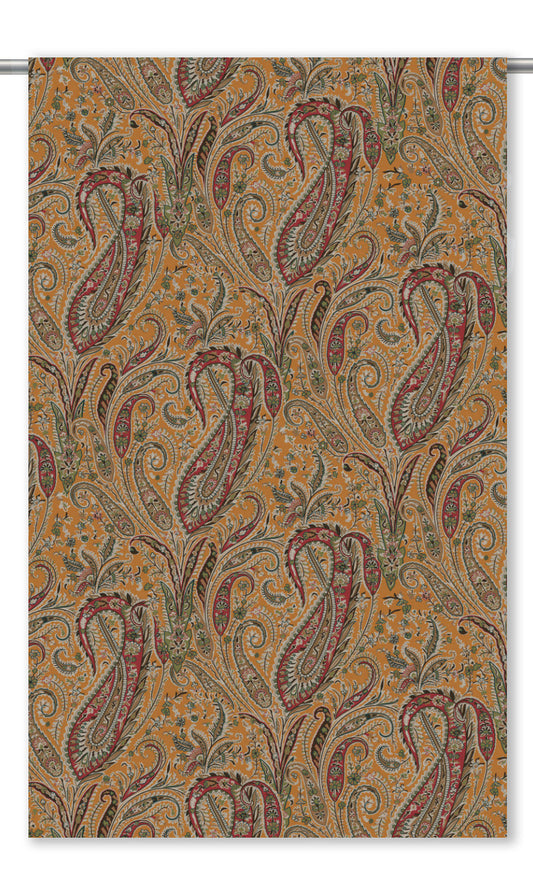 Paisley Floral Velvet Shades (Golden Yellow/ Brick Red/ Green)