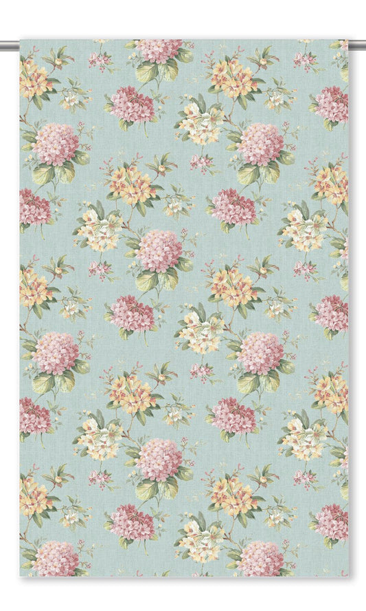 English Floral Drapery (Powder Blue/ Pink/ Green)