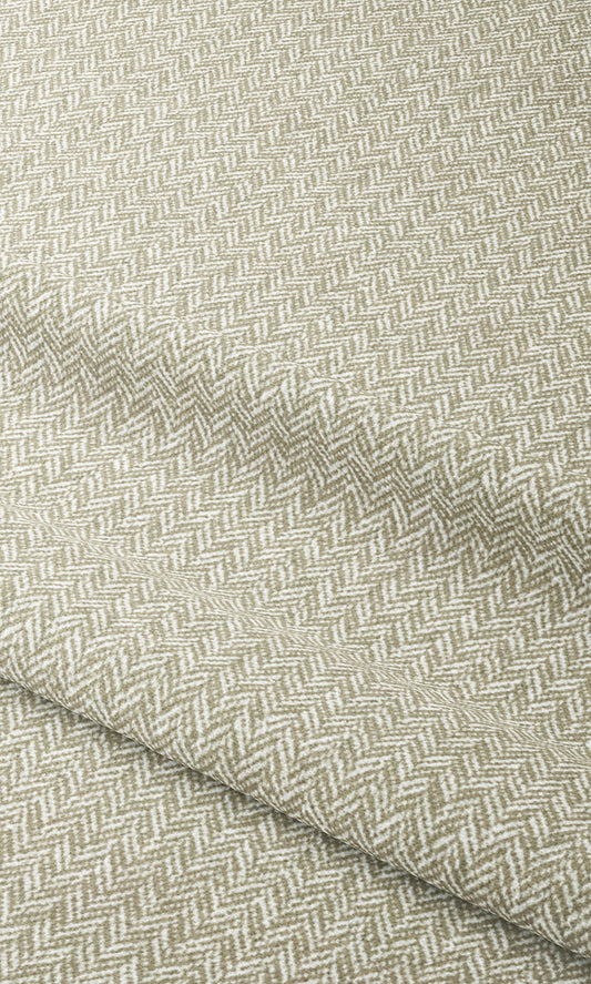 Herringbone Print Roman Shades (Olive Green/ White)