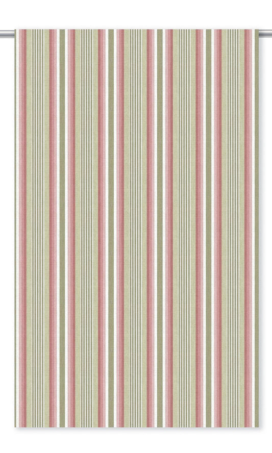 Striped Window Shades (Pink/ Olive/ Sage Green)
