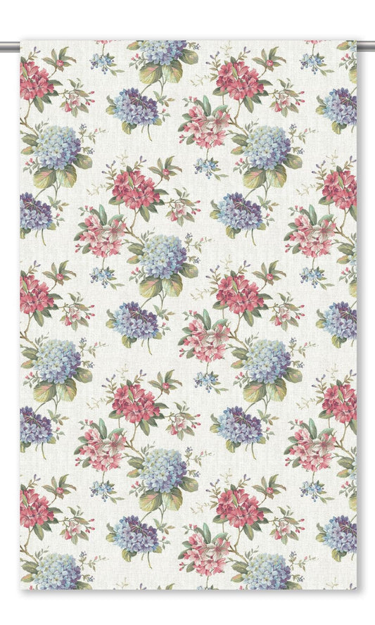English Floral Drapery (Cornflower Blue/ Deep Pink/ White)