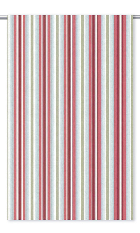 Striped Window Blinds (Powder Blue/ Crimson Pink/ Olive Green)