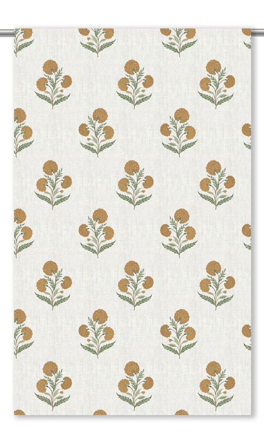 Poppy Motif Floral Shades (Cream/ Bronze Orange/ Deep Yellow)