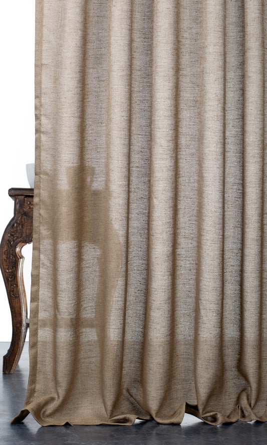 Semi-Sheer Drapery (Caramel Brown)