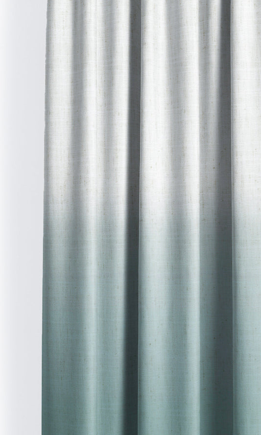 Two-Tone Ombre Window Curtains (Aqua Blue/ White)