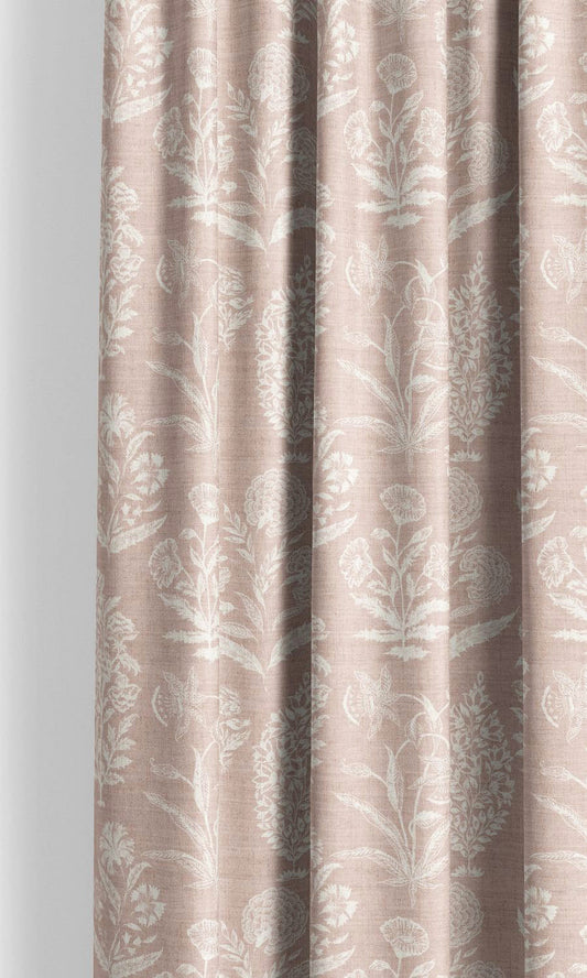 Floral Print Window Blinds (Blush Pink/ White)