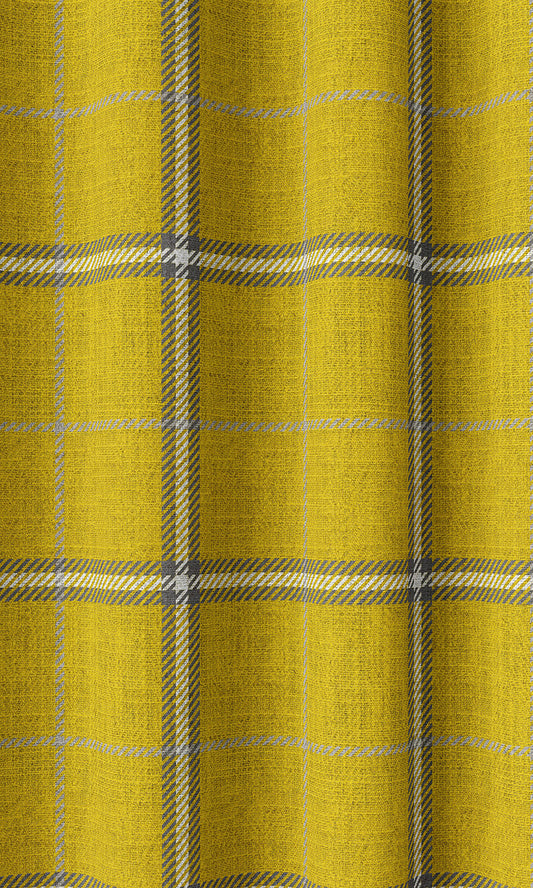 Check Patterned Curtain Panels (Yellow)