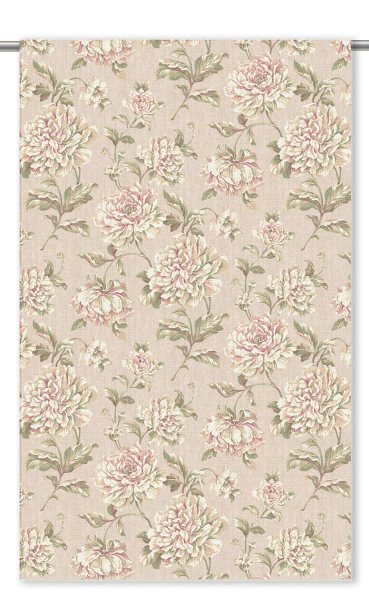 Modern Floral Drapes (Blush Pink/ Olive Green)