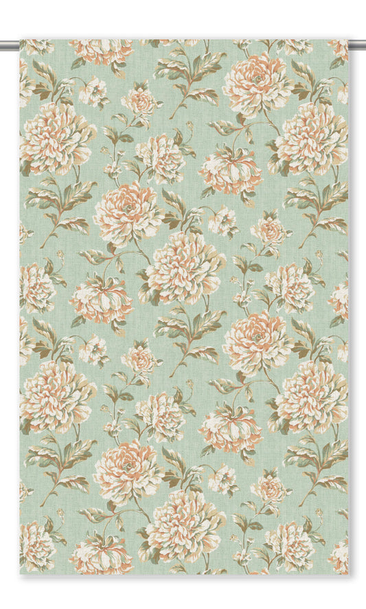Modern Floral Drapes (Powder Blue/ Peachy Pink/ Olive Green)