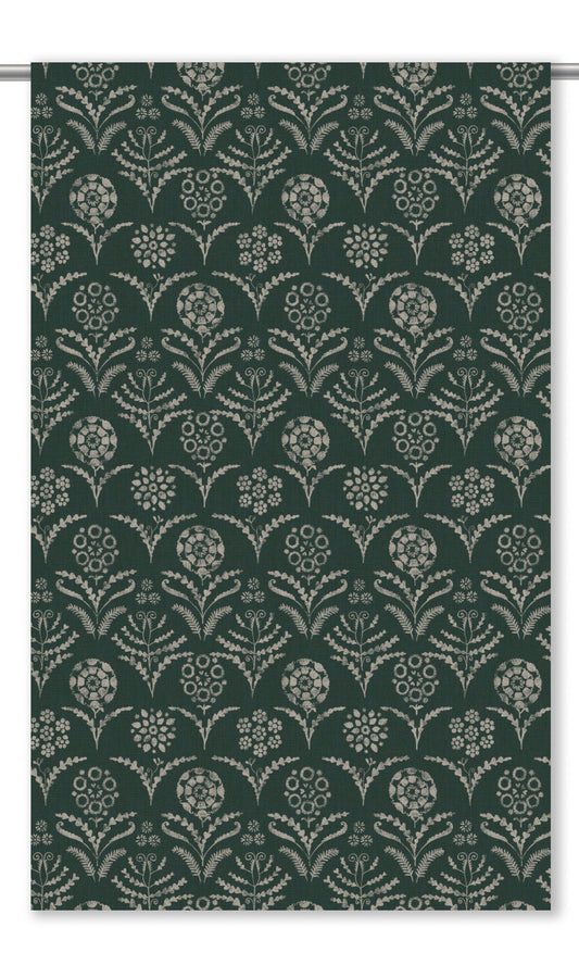 Floral Block Print Shades (Hunter Green/ Cream)