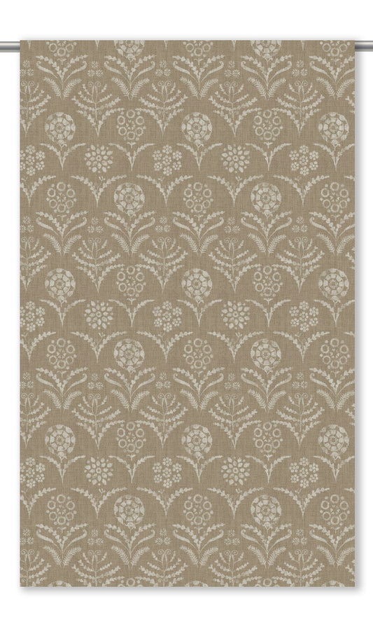 Floral Block Print Window Shades (Tortilla Brown/ Cream)