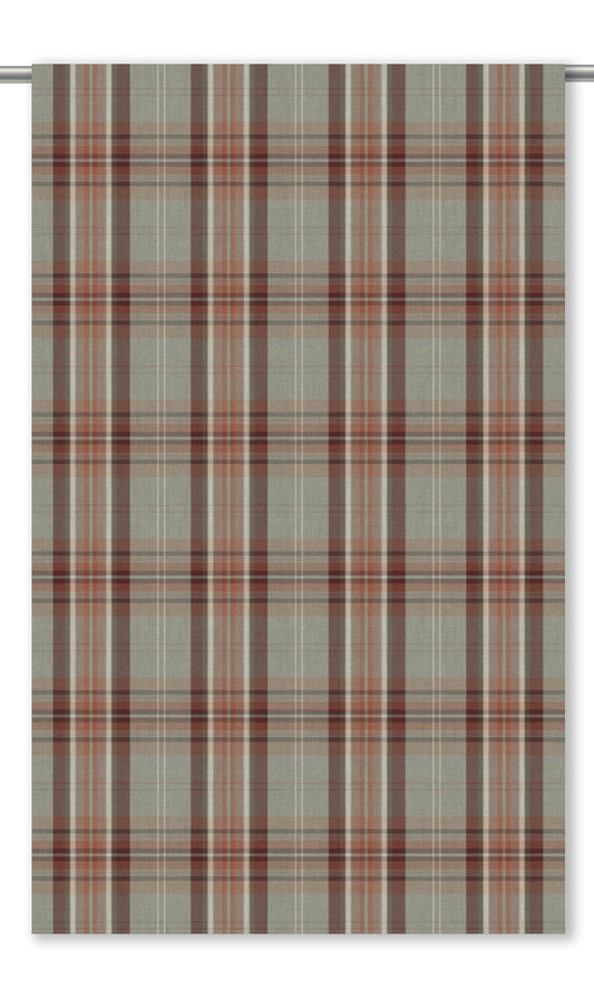 Tartan Plaid Roman Shades (Sage Gray/ Maroon Red)