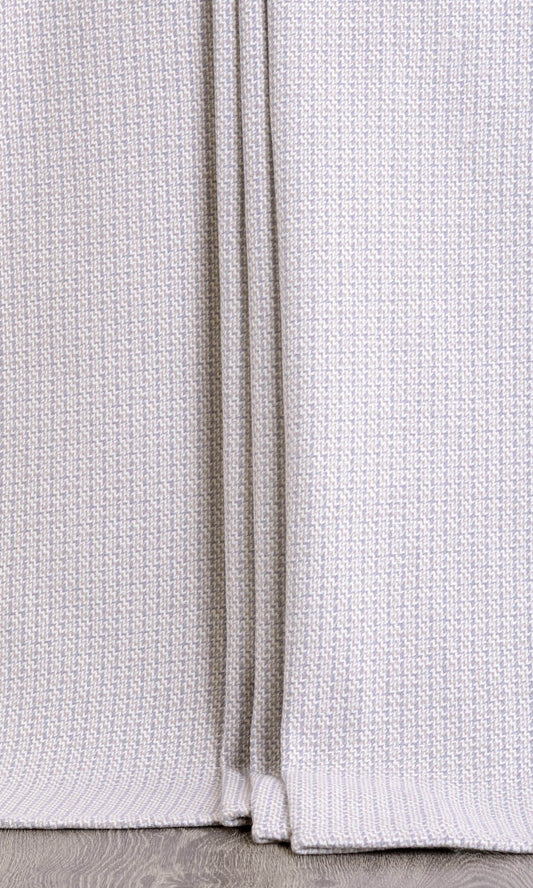 Textured Cotton Drapes (Gray/ White)