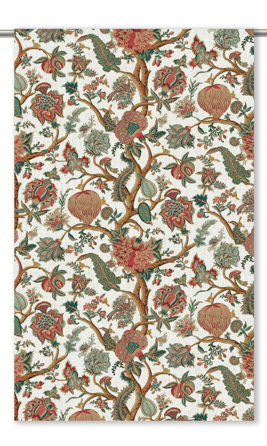 Floral Window Blinds (Red/ Forest Green)