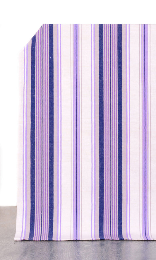 Striped Cotton Blinds (Violet/ White)