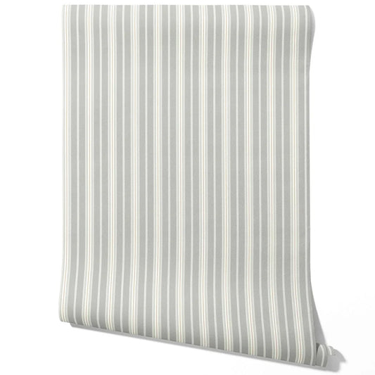 Neutral Geometric Striped Traditional Wallpaper Sample (Grey)