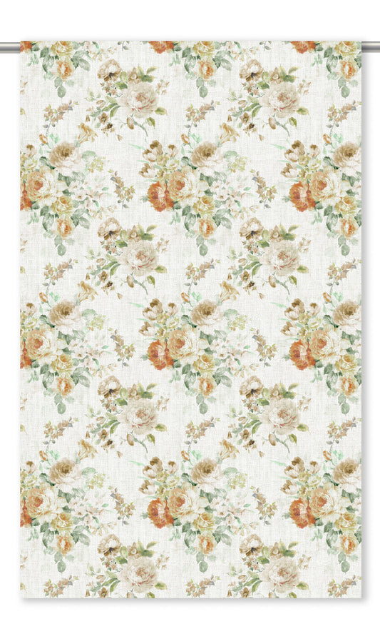 English Floral Window Shades (Blush Orange/ Sage Green/ Parchment White)