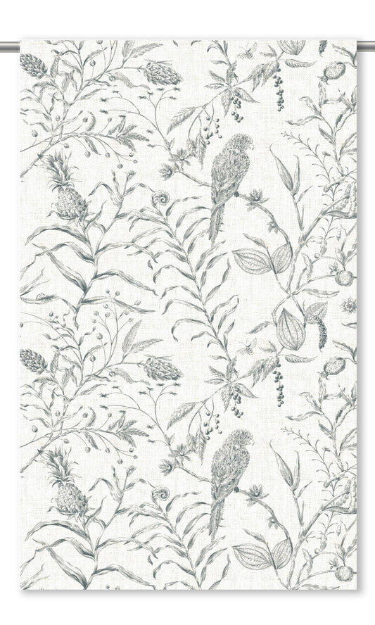 Botanical Toile Window Blinds (Charcoal Gray/ White)