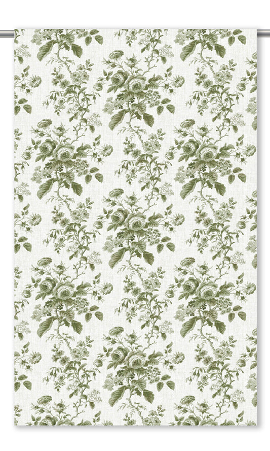 Floral Toile Shades (Fern Green/ White)