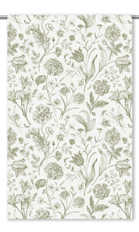 Floral Toile Shades (Fern Green/ White)