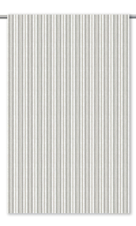 Ticking Stripes Curtain Panels (Gray/ White)