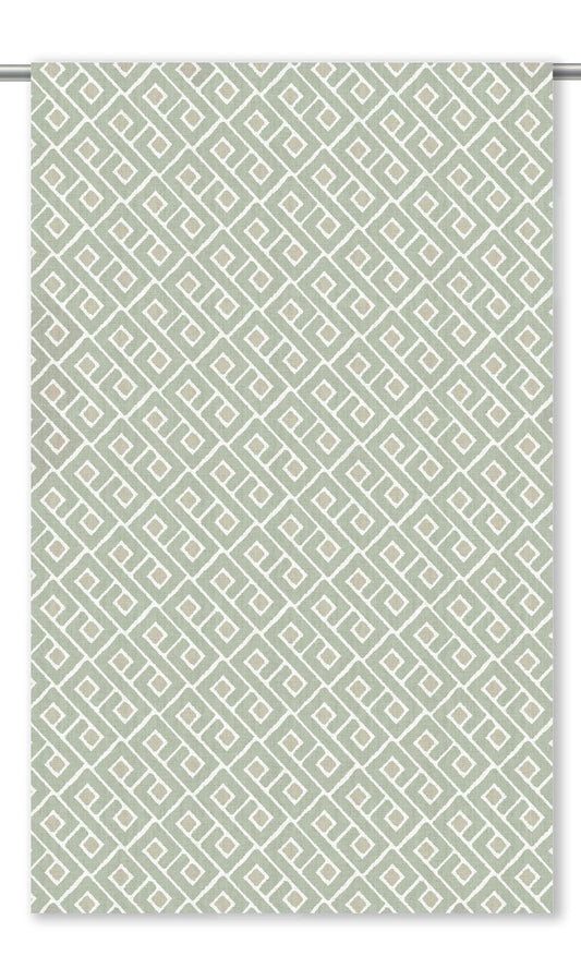 Lattice Check Home Decor Fabric By the Yard (Sage Green/ Beige)